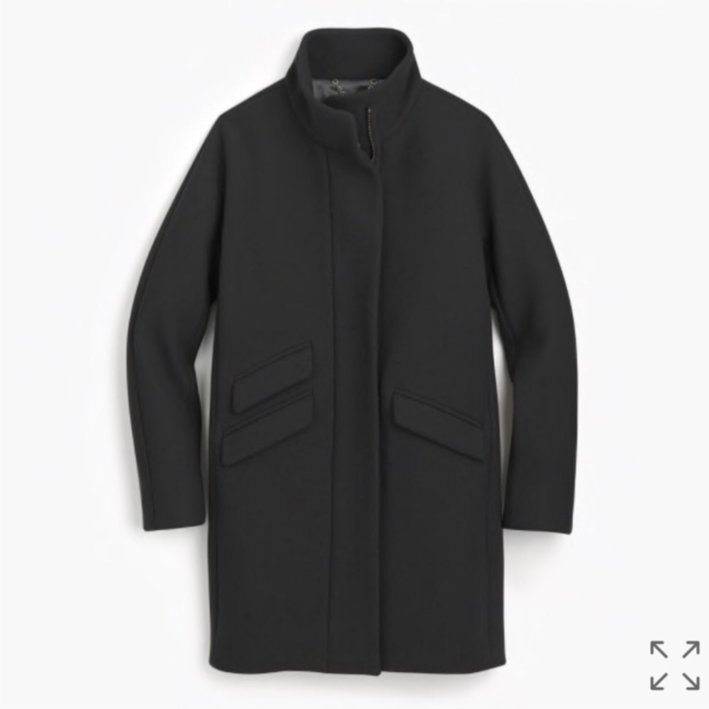 cocoon coat in italian stadium cloth wool